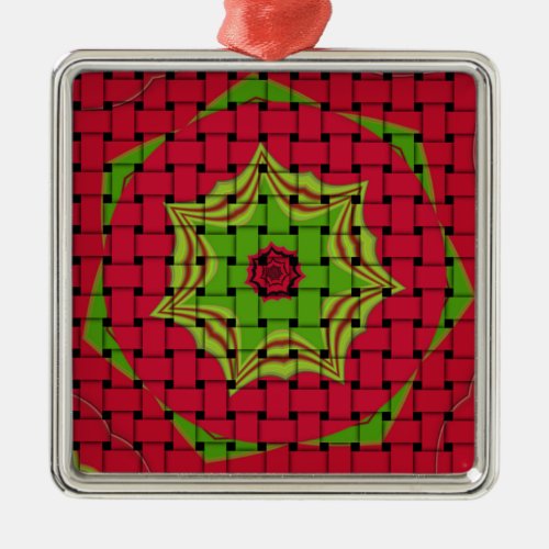 African Lovely Woven red design Metal Ornament