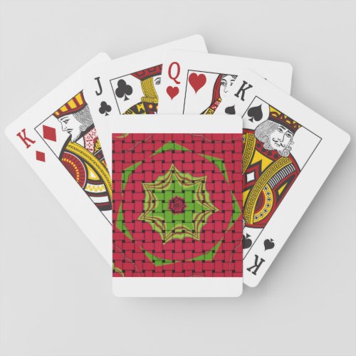 African Lovely Woven red design Playing Cards