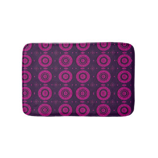 African Magenta Geometric Circle Pattern Bath Mat