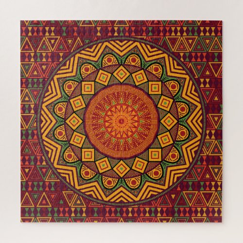 African mandala Polynesian circular designs Jigsaw Puzzle