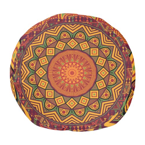 African mandala Polynesian circular designs Pouf