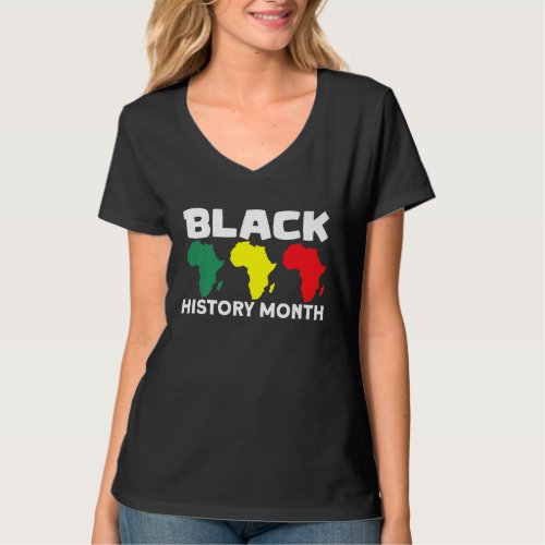 African Map Black History Month T_Shirt