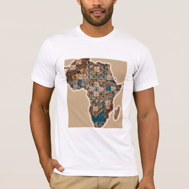 African Map - Bold Abstract Continent T-Shirt (Front)