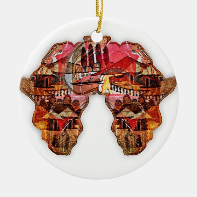 African Map: Celebrate the Season with Culture Ceramic Ornament (Front)