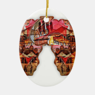 African Map: Celebrate the Season with Culture Ceramic Ornament