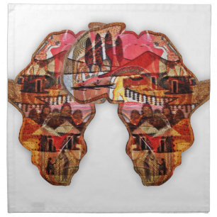 African Map: Celebrate the Season with Culture Cloth Napkin