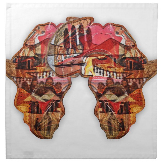 African Map: Celebrate the Season with Culture Cloth Napkin (Front)