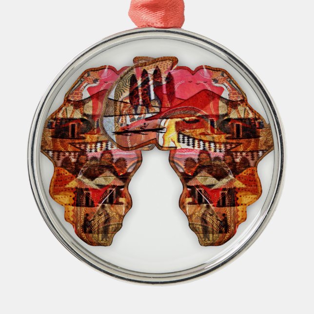 African Map: Celebrate the Season with Culture Metal Ornament (Front)