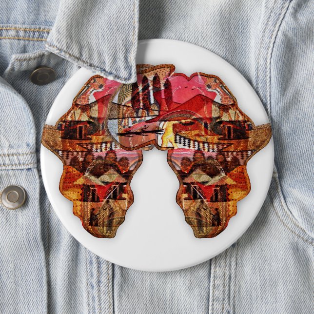 African Map: Celebrate the Season with Culture Pinback Button (In Situ)