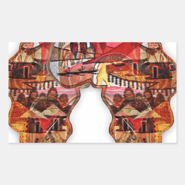 African Map: Celebrate the Season with Culture Rectangular Sticker (Front)