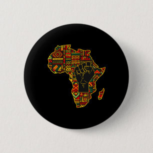 African Map Fist Black History Month Celebration J Button