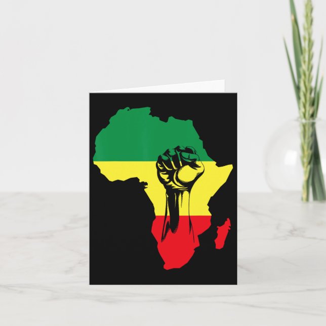 African Map Fist Black History Native Americans  Card (Front)