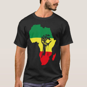 African Map Fist Black History Native Americans  T-Shirt