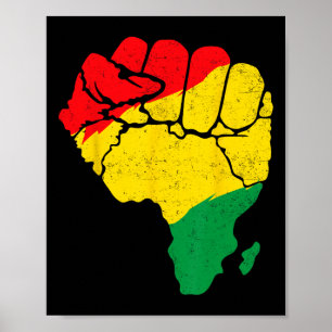 African Map Fist Unity Juneteenth Pride Black Hist Poster
