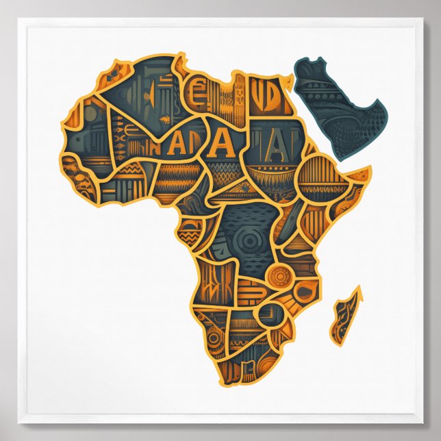 African Map Framed Art (Framed Front)