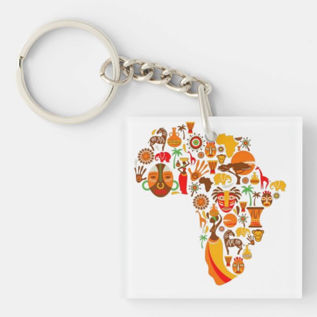 African map  keychain (Front)
