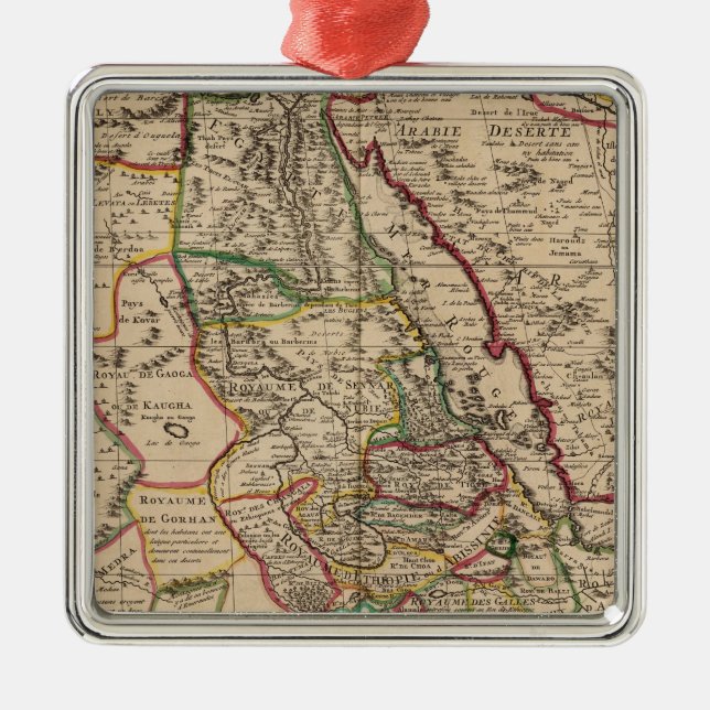 African map metal ornament (Front)