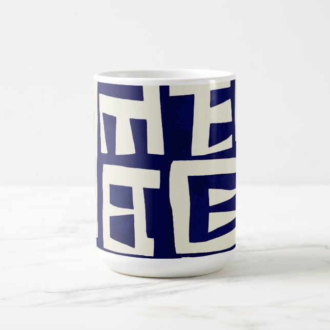 African Map - Navy Ivory Color Morph Mug (Center)
