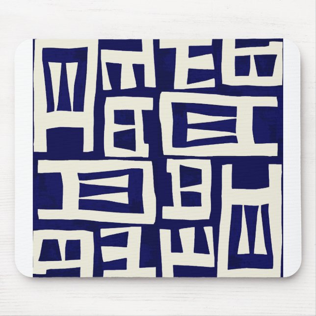 African Map - Navy Ivory Mouse Pad (Front)