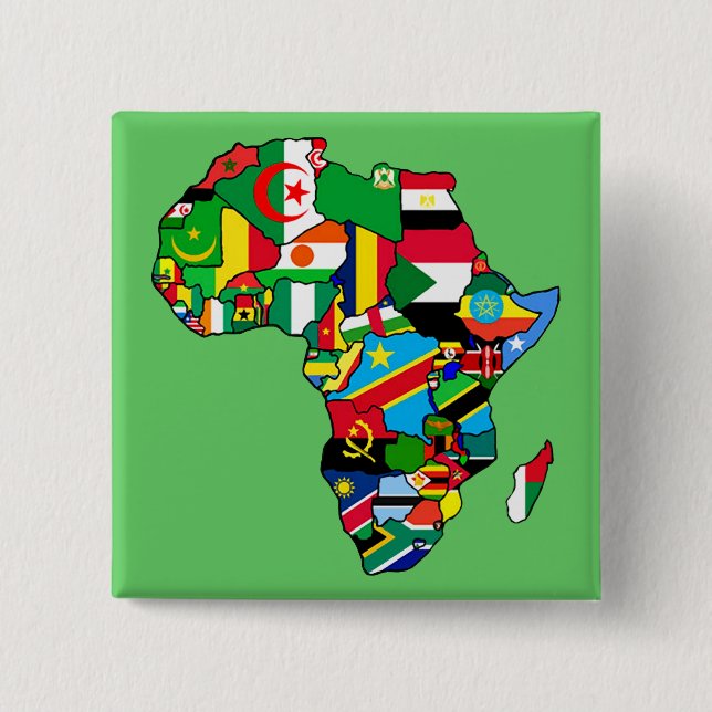 African Map of Africa flags country maps flag Button (Front)