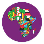 African Map of Africa flags within country maps Classic Round Sticker