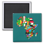 African Map of Africa flags within country maps Magnet