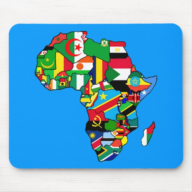African Map of Africa flags within country maps Mouse Pad (Front)