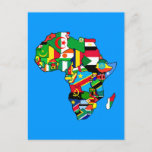 African Map of Africa flags within country maps Postcard