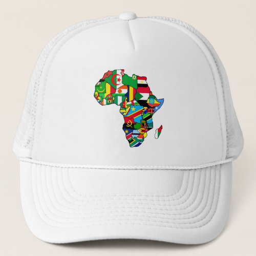 African Map of Africa flags within country maps Trucker Hat