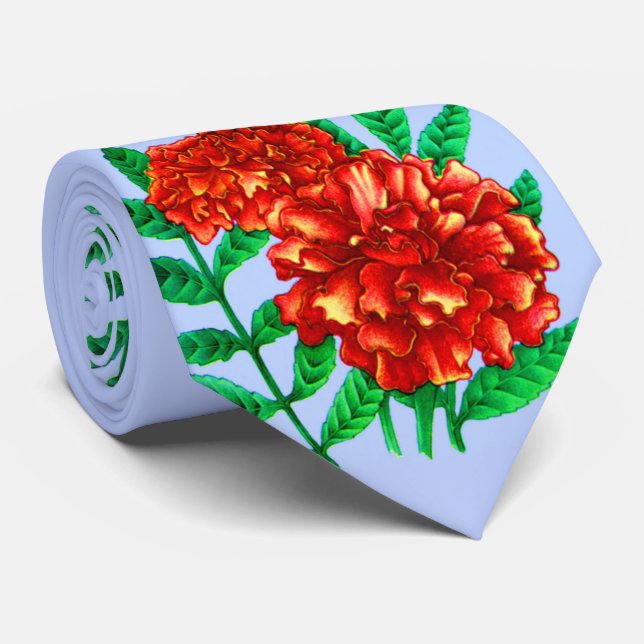 African marigold print neck tie (Rolled)