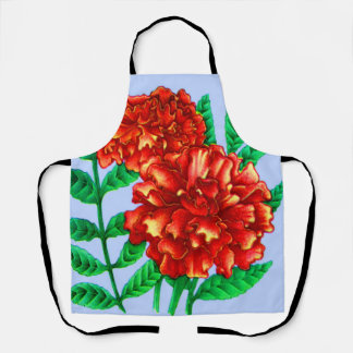 african marigolds print apron
