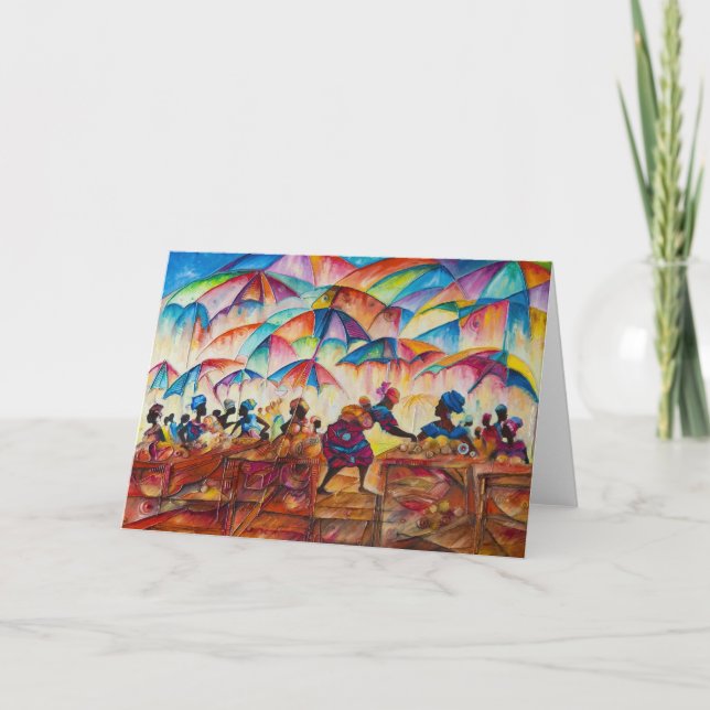 African Marketplace II Note Card (Front)
