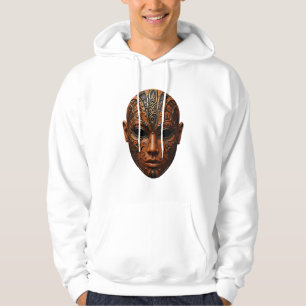 African Mask & Arabic Script Hoodie