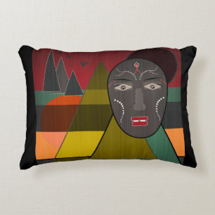 African mask , ethnic , max , Africa , mountain , Accent Pillow