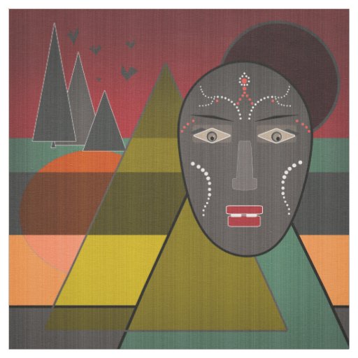 African mask fabric