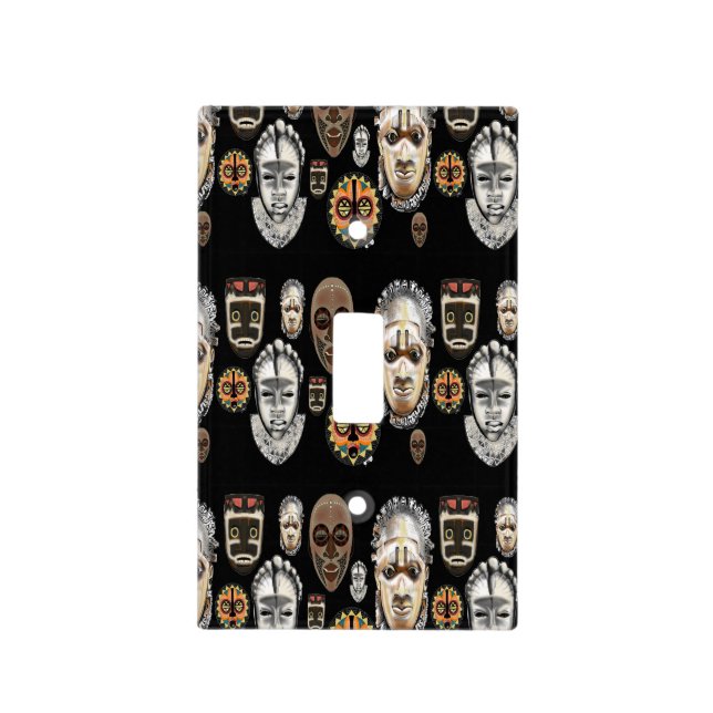 African Mask Original Pattern Light Switch Cover (Front)