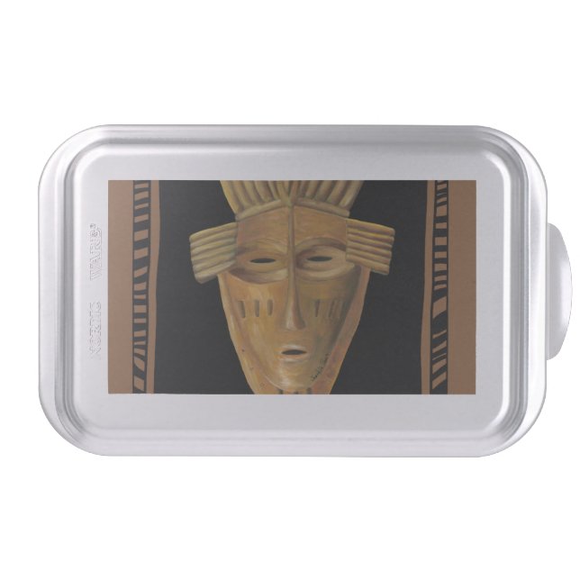 African Mask Painting by Chariklia Zarris Cake Pan (Front)