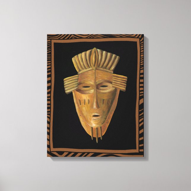 African Mask Painting by Chariklia Zarris Canvas Print (Front)