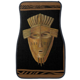 African Mask Painting by Chariklia Zarris Car Floor Mat