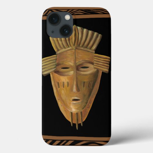 African Mask Painting by Chariklia Zarris iPhone 13 Case