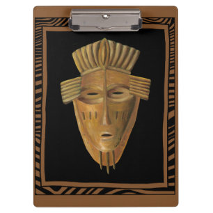 African Mask Painting by Chariklia Zarris Clipboard