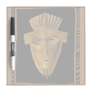 African Mask Painting by Chariklia Zarris Dry Erase Board