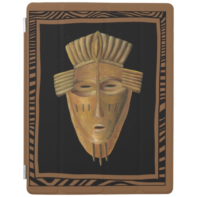 African Mask Painting by Chariklia Zarris iPad Smart Cover (Front)