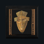 African Mask Painting by Chariklia Zarris Jewelry Box<br><div class="desc">Chariklia Zarris created this painting of an African mask. Many of these masks are used in ceremonies so a community of people can communicate with deceased ancestors or the spirits of animals. Bring a bit of traditional African culture into your home!</div>