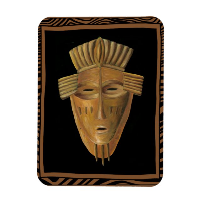 African Mask Painting by Chariklia Zarris Magnet (Vertical)