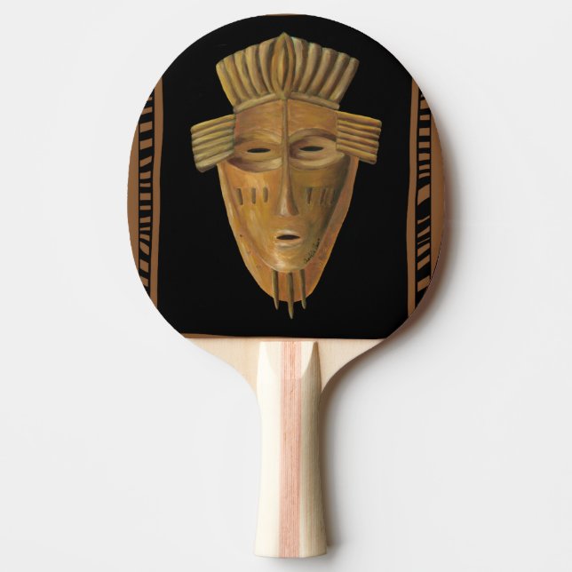 African Mask Painting by Chariklia Zarris Ping Pong Paddle (Front)