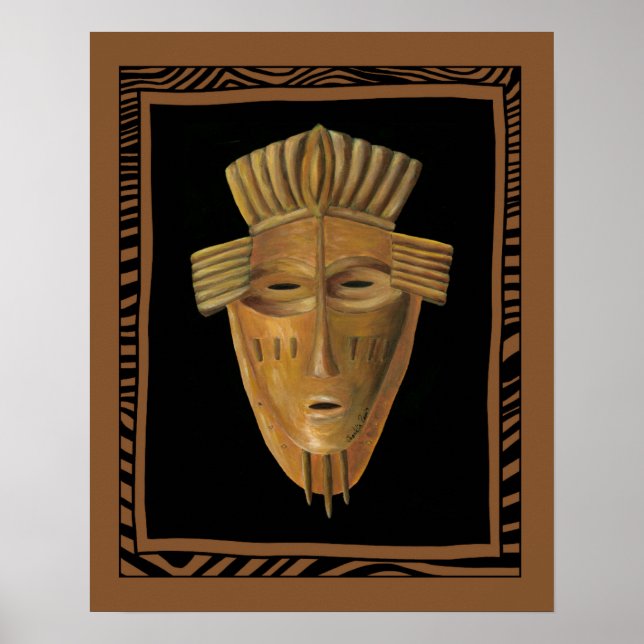 African Mask Painting by Chariklia Zarris Poster (Front)