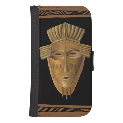 African Mask Painting by Chariklia Zarris Galaxy S4 Wallet Case