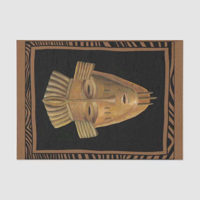 African Mask Painting by Chariklia Zarris Tissue Paper (Front)