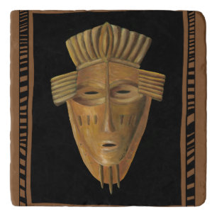African Mask Painting by Chariklia Zarris Trivet